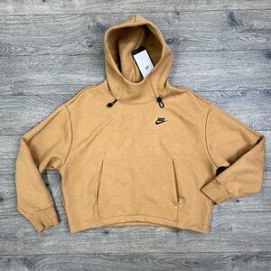 Nike Tech Fleece Oversized Hoodie Size Large Womens Sportswear Flax Brown $130